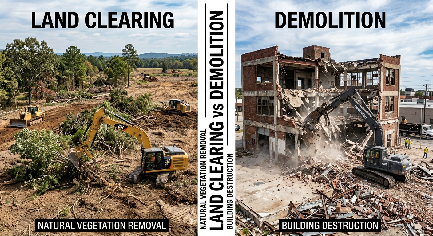 Land Clearing vs. Demolition | Which One Do You Need?Land Clearing vs. Demolition | Which One Do You Need?