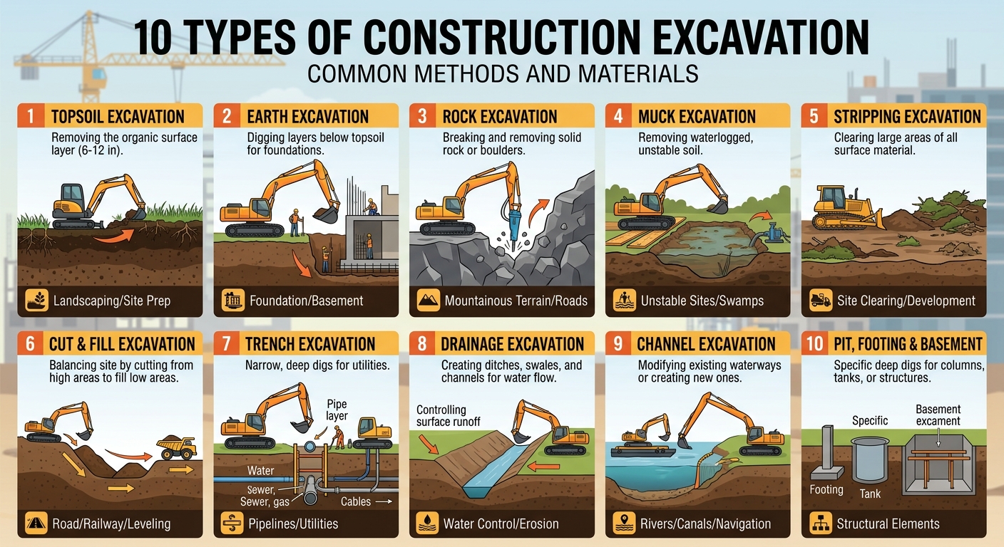10 Types of Construction Excavation Every Contractor Should Know