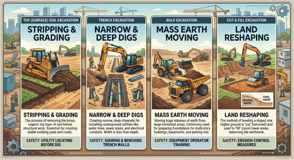 Common Excavation Methods Used in Construction Projects
