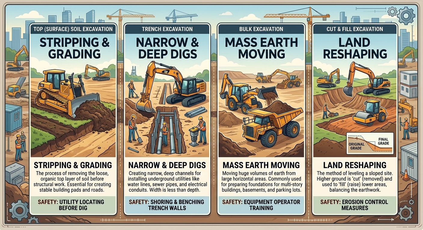 Common Excavation Methods Used in Construction Projects
